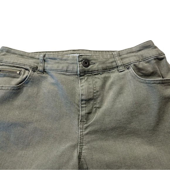 Chico’s Platinum denim jeans in an olive/grey color - Picture 5 of 10